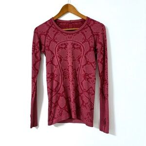 Lululemon Swiftly Tech Long Sleeve Crew TopHeathered Cranberry 6